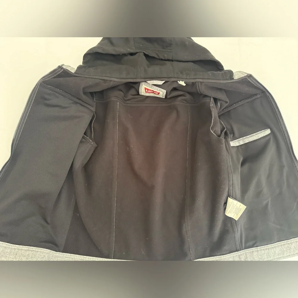 Levi's Men's Gray Thick Jacket with Black Hood - Size S - Picture 5 of 11